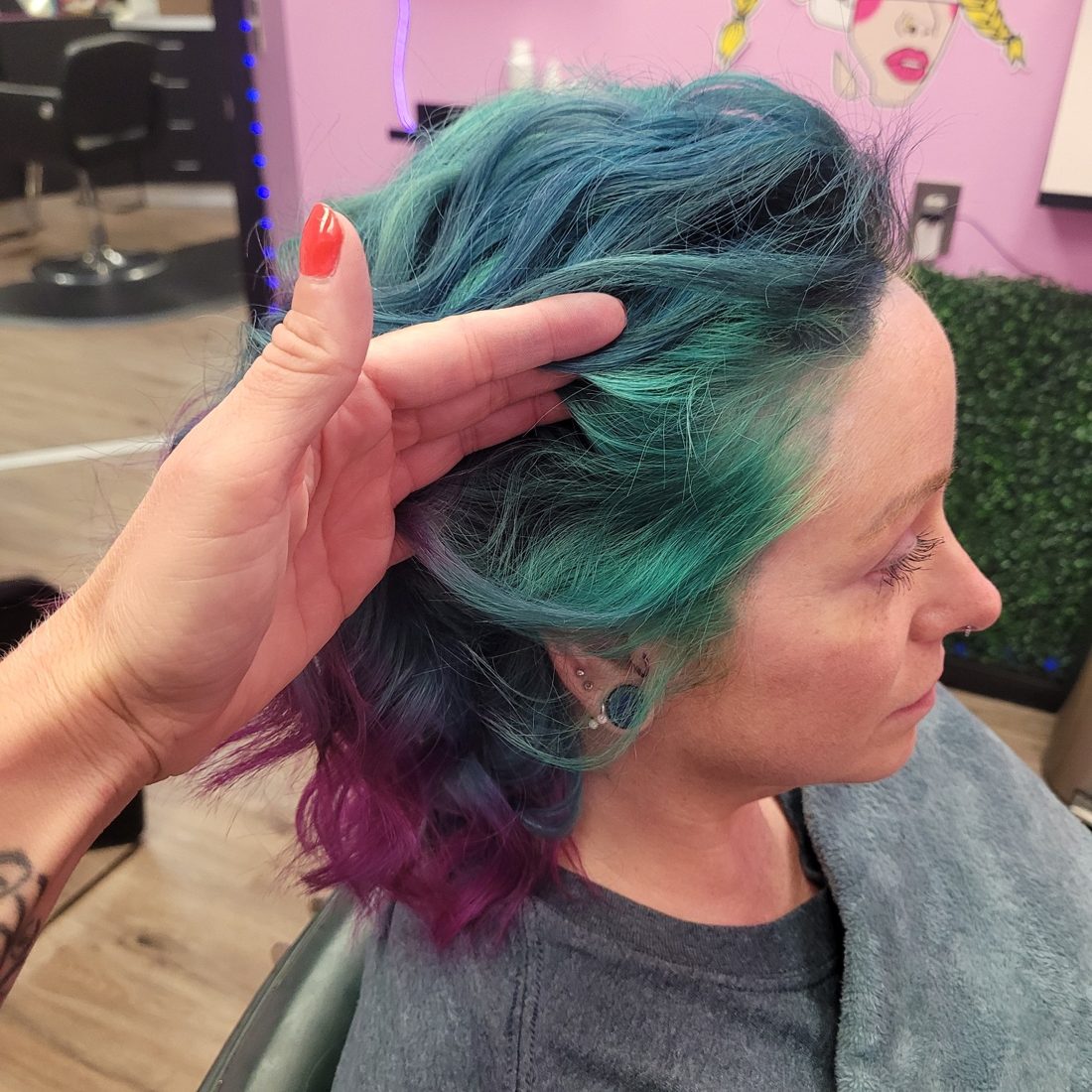 Teal and violet fashion color