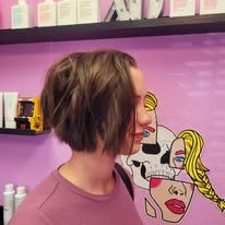 Textured brunette bob
