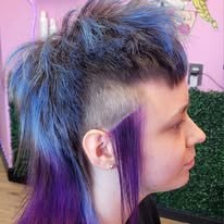 Blue and purple undercut