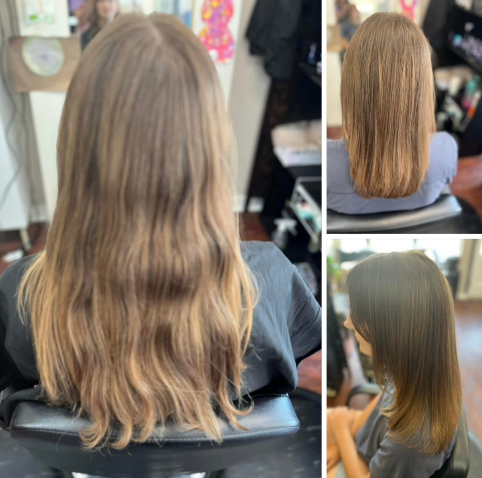 Purple hair transformation by Tiffany Huber