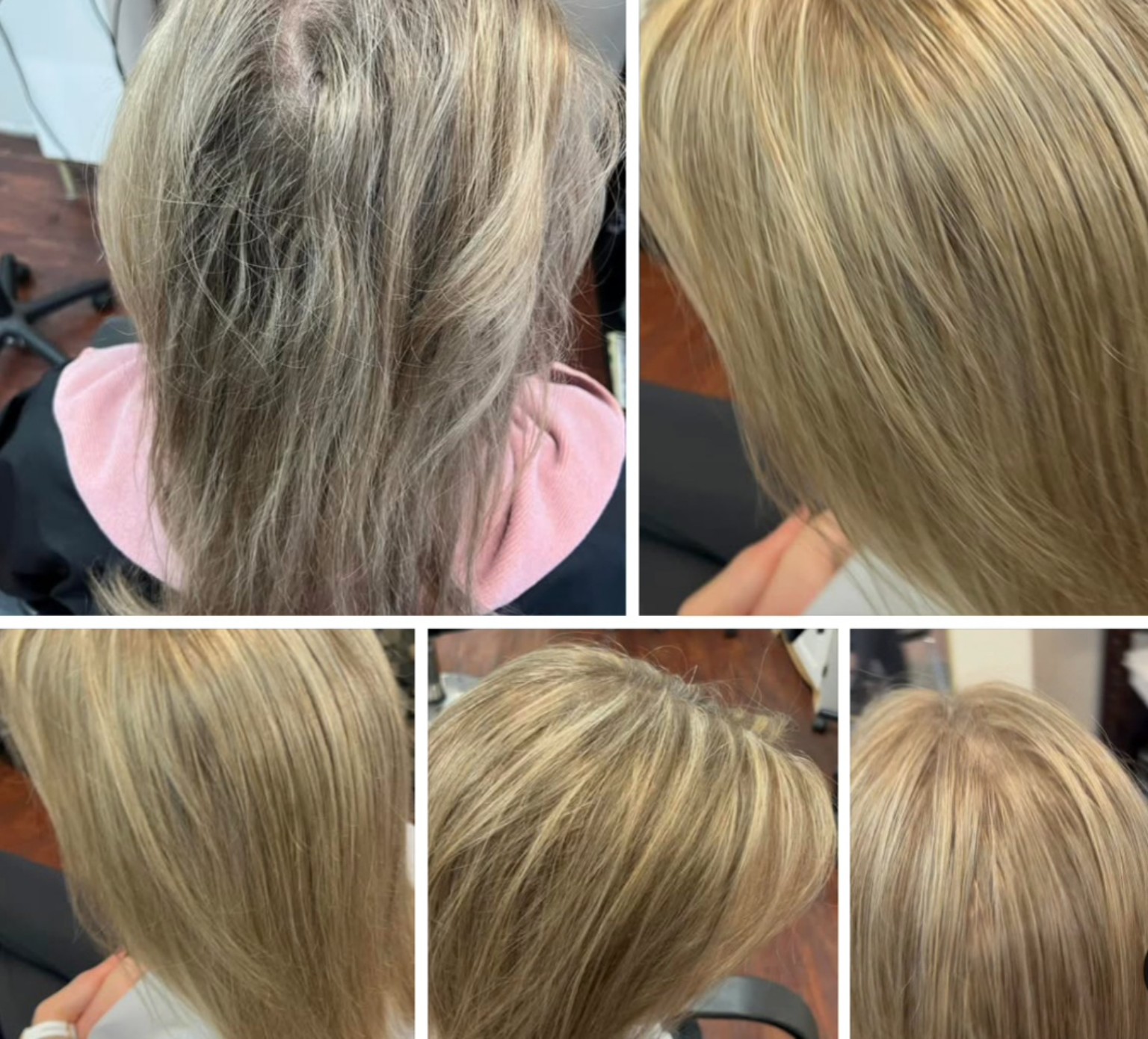 Brunette smoothing and color finish — hair by Tiffany Huber